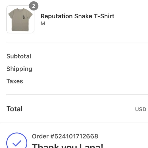 Taylor swift reputation snake tshirt. UNOPENED size M - Picture 2 of 2